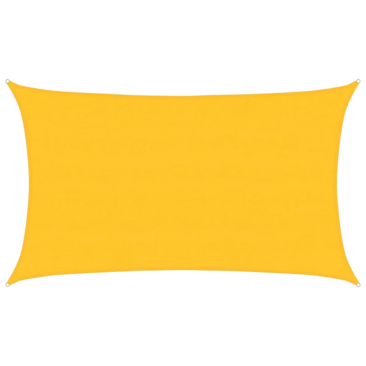 solsejl 5x8 m 160 g/m² rektangulær HDPE gul