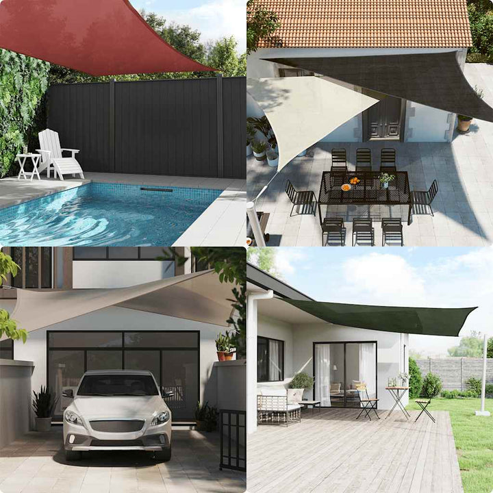 solsejl 6x7 m 160 g/m² rektangulær HDPE gul