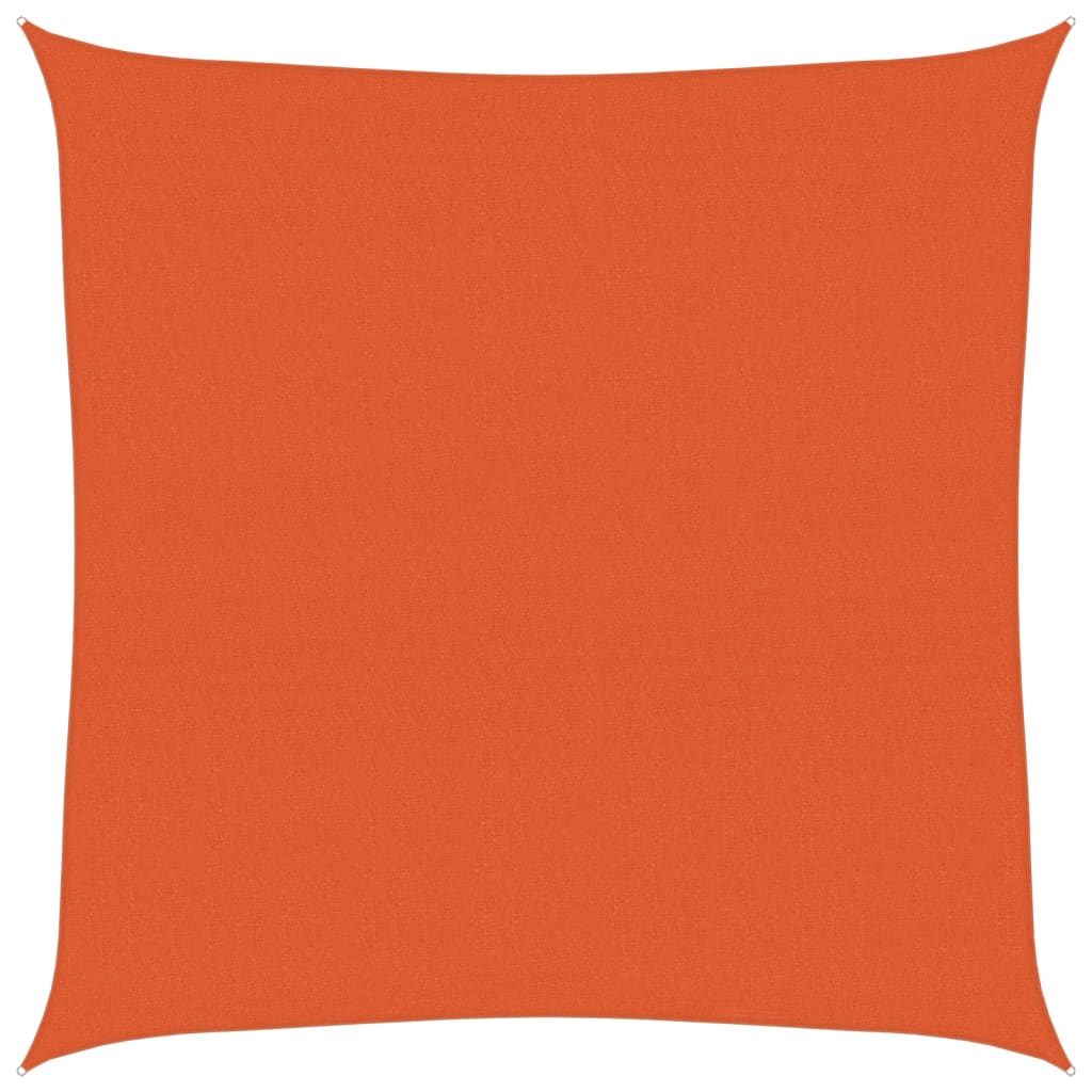 solsejl 7x7 m 160 g/m² firkantet HDPE orange