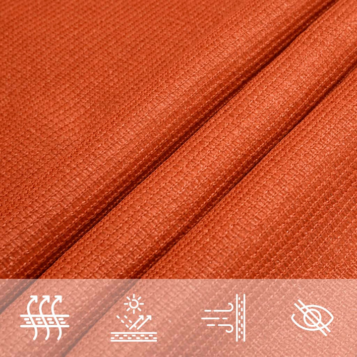 solsejl 7x7 m 160 g/m² firkantet HDPE orange