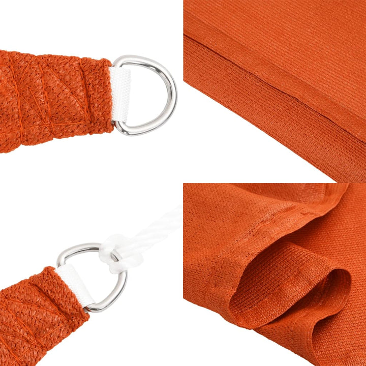 solsejl 7x7 m 160 g/m² firkantet HDPE orange