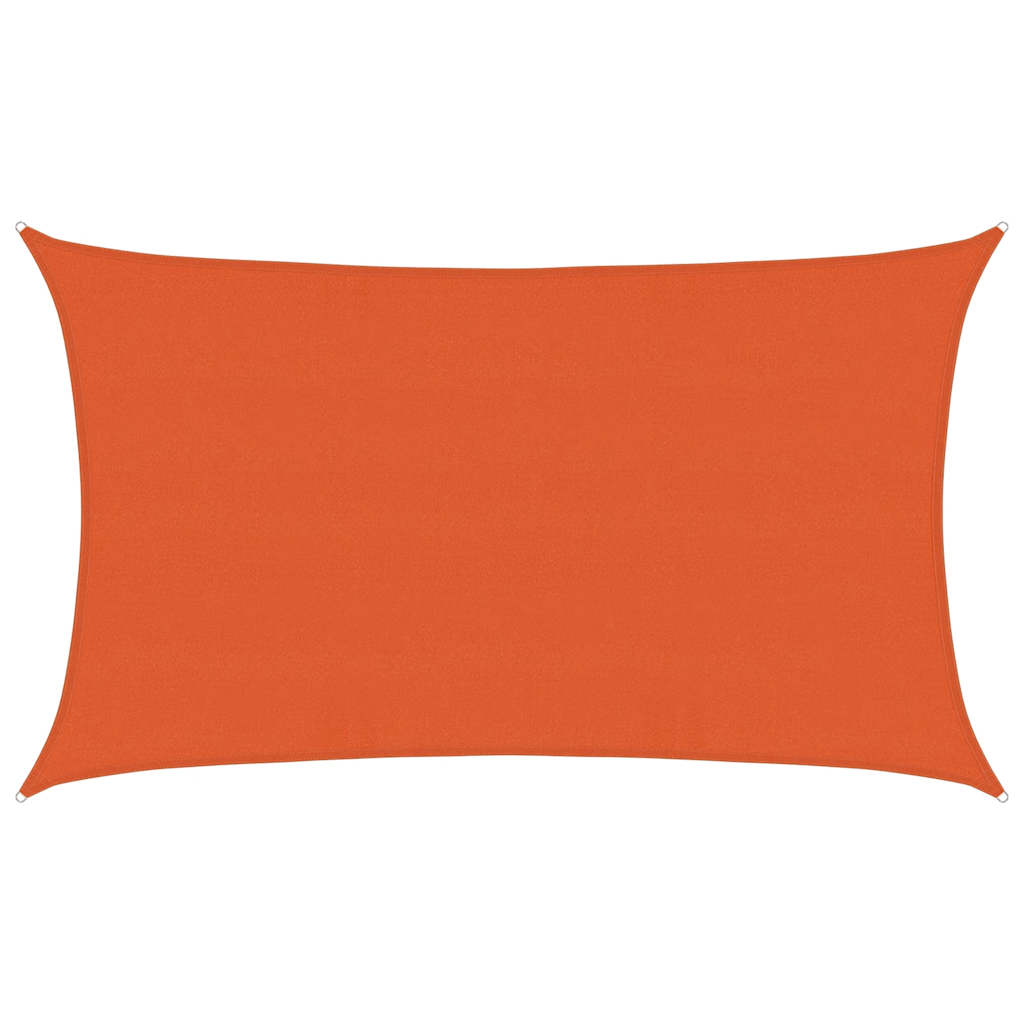 solsejl 5x8 m 160 g/m² HDPE rektangulær orange