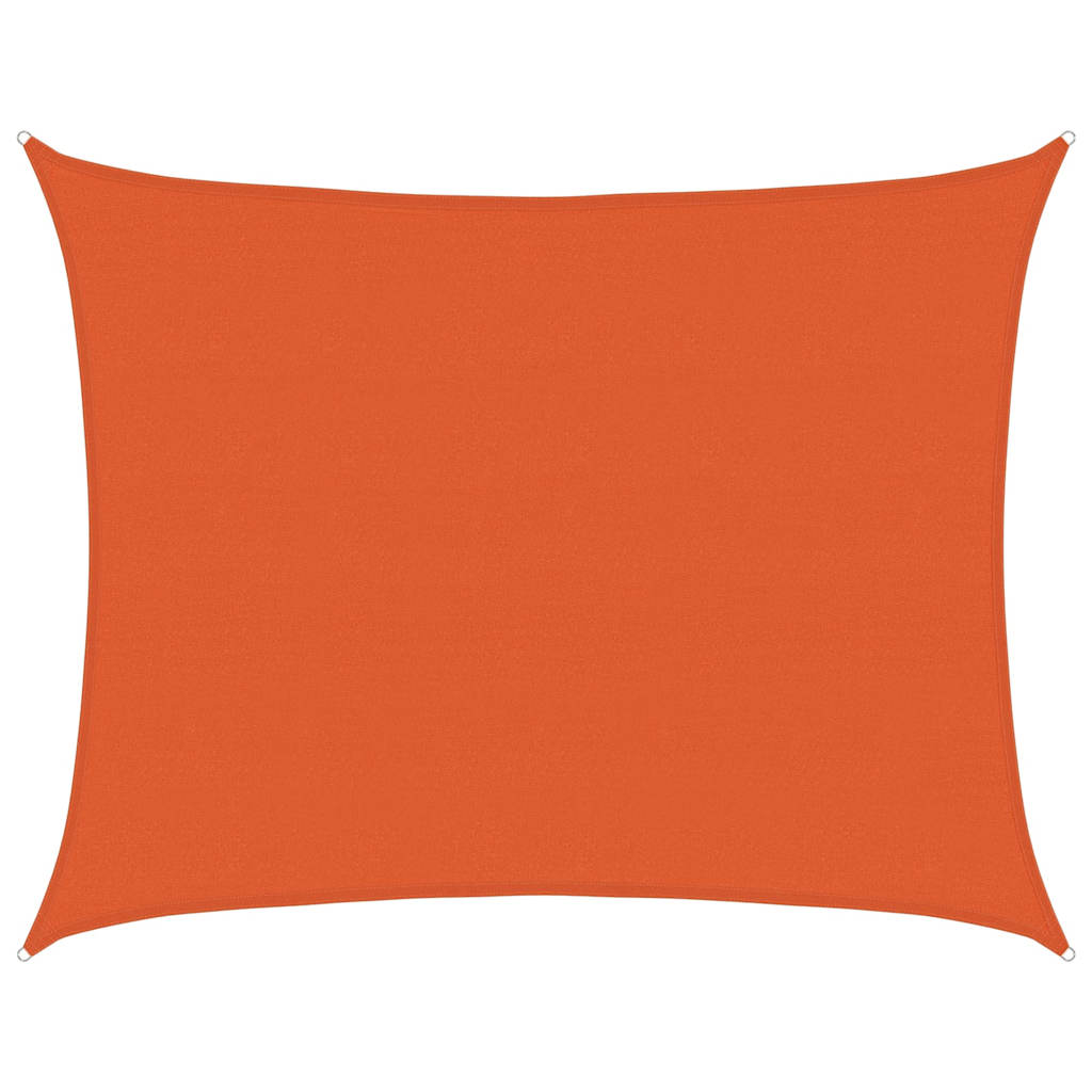 solsejl 6x7 m 160 g/m² HDPE rektangulær orange