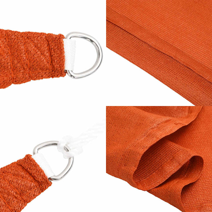 solsejl 6x7 m 160 g/m² HDPE rektangulær orange
