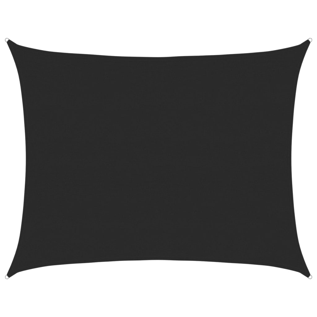 solsejl 160 g/m² 6x8 m rektangulært HDPE sort