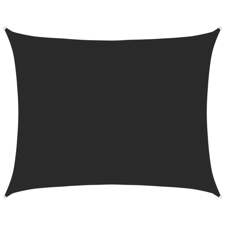 solsejl 160 g/m² 6x8 m rektangulært HDPE sort