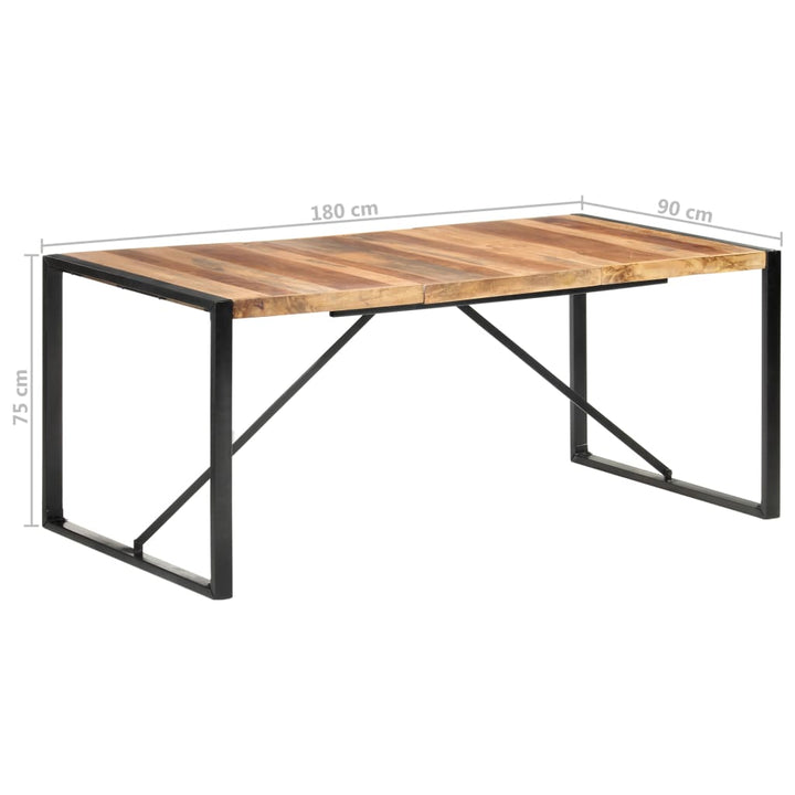 spisebord 180x90x75 cm massivt træ
