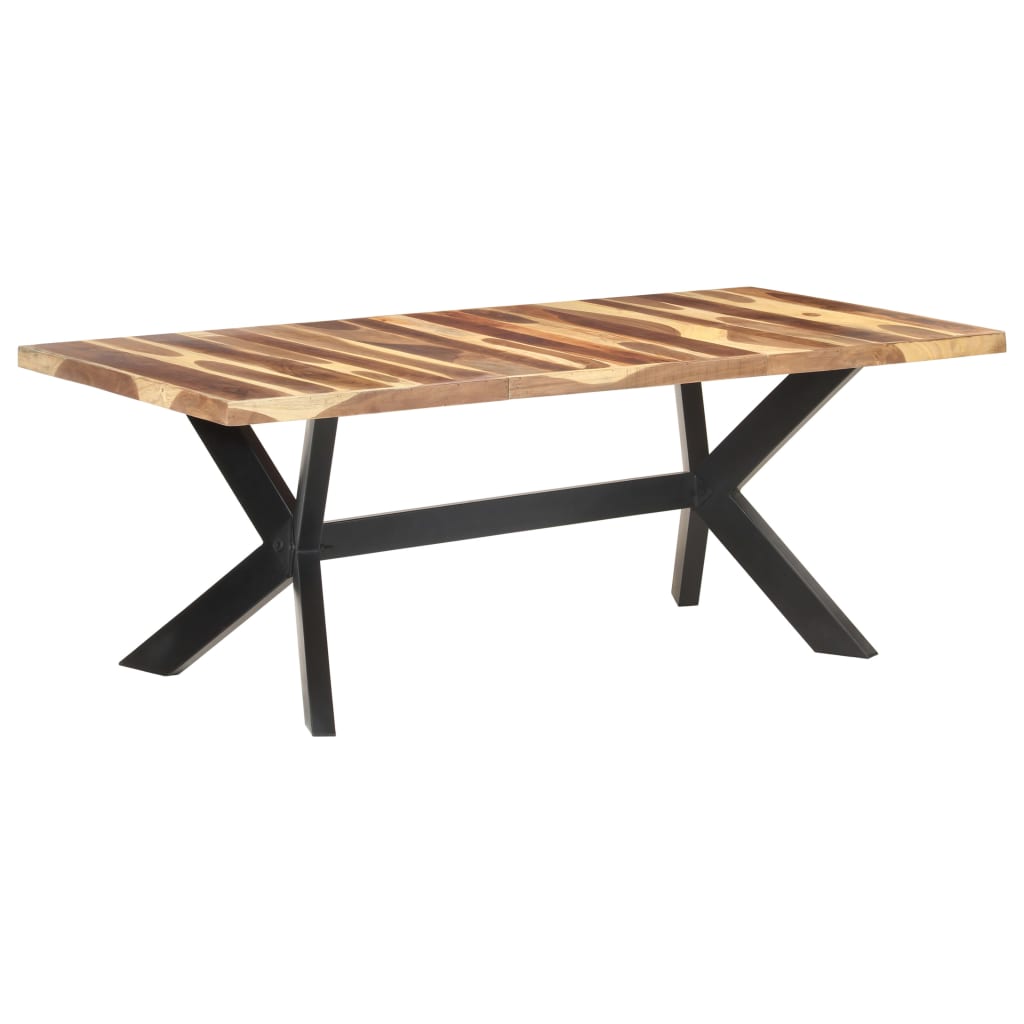 spisebord 200x100x75 cm massivt træ med honningfarvet finish