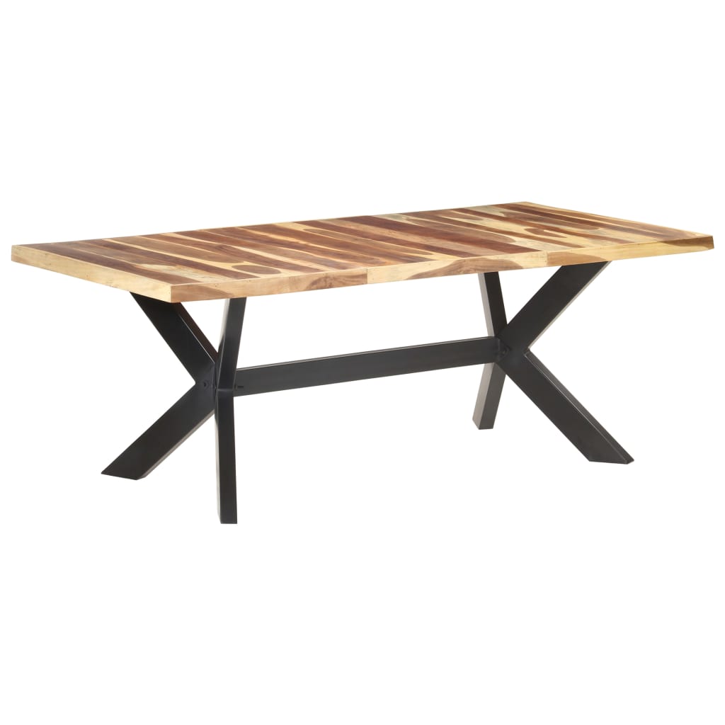 spisebord 200x100x75 cm massivt træ med honningfarvet finish