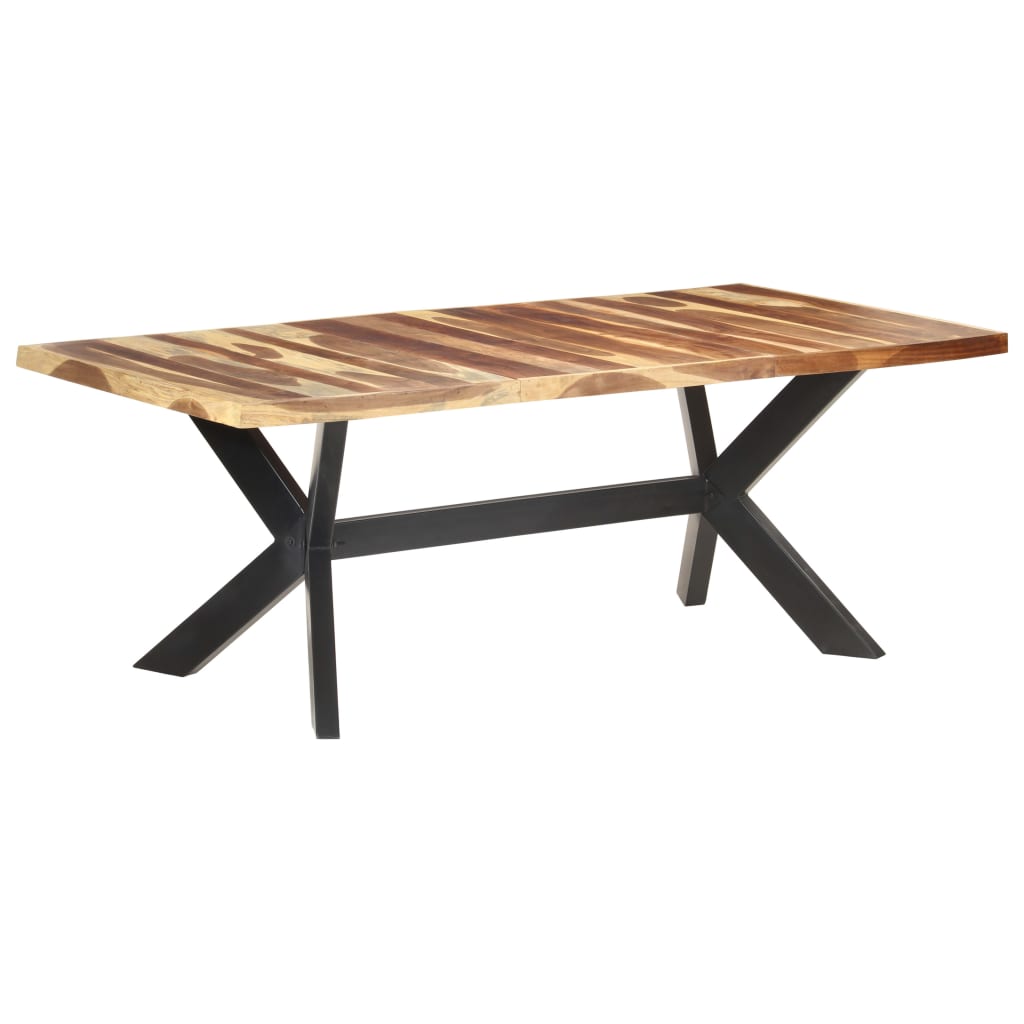 spisebord 200x100x75 cm massivt træ med honningfarvet finish