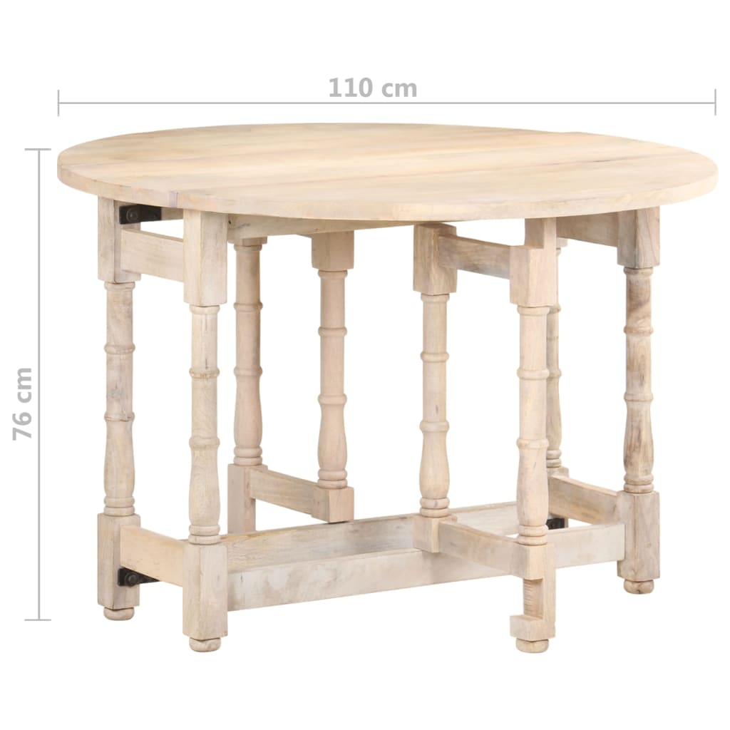 spisebord rundt 110x76 cm massivt mangotræ