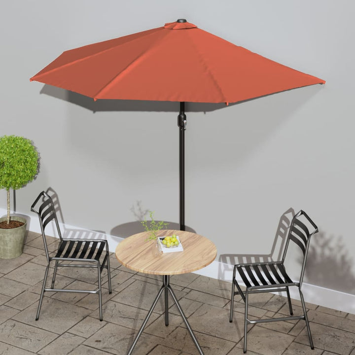altanparasol med aluminiumsstang 270x144x222 cm halv terrakotta