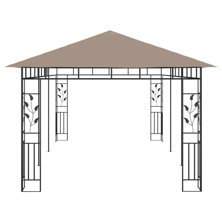 pavillon med myggenet 6x3x2,73 m 180 g/m² gråbrun