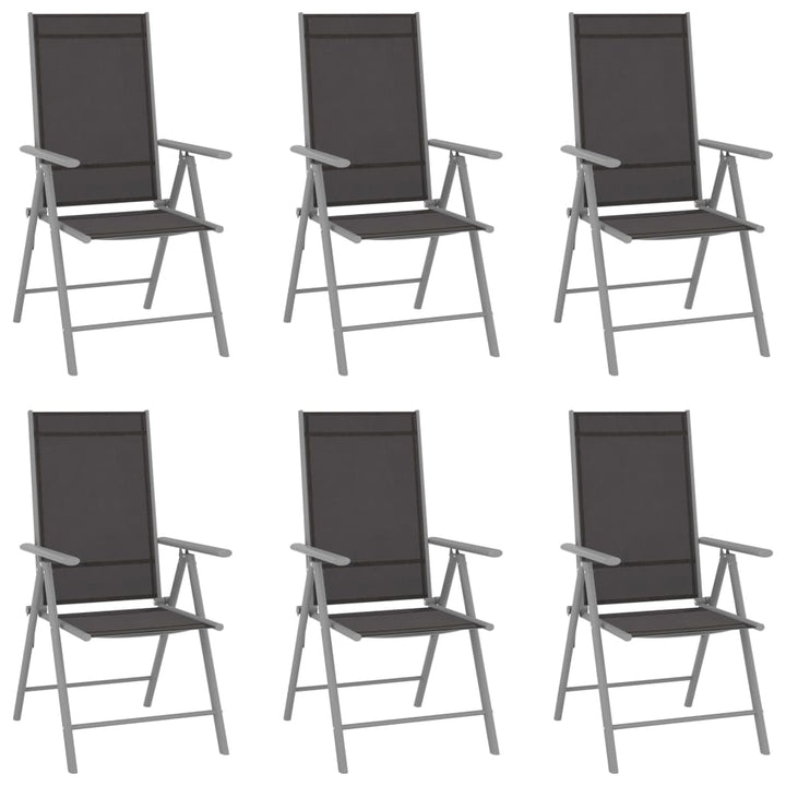 foldbare havestole 6 stk. textilene sort