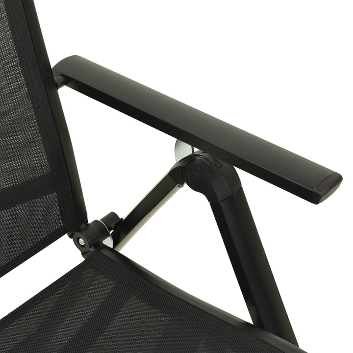 foldbare havestole 2 stk. textilene og aluminium sort