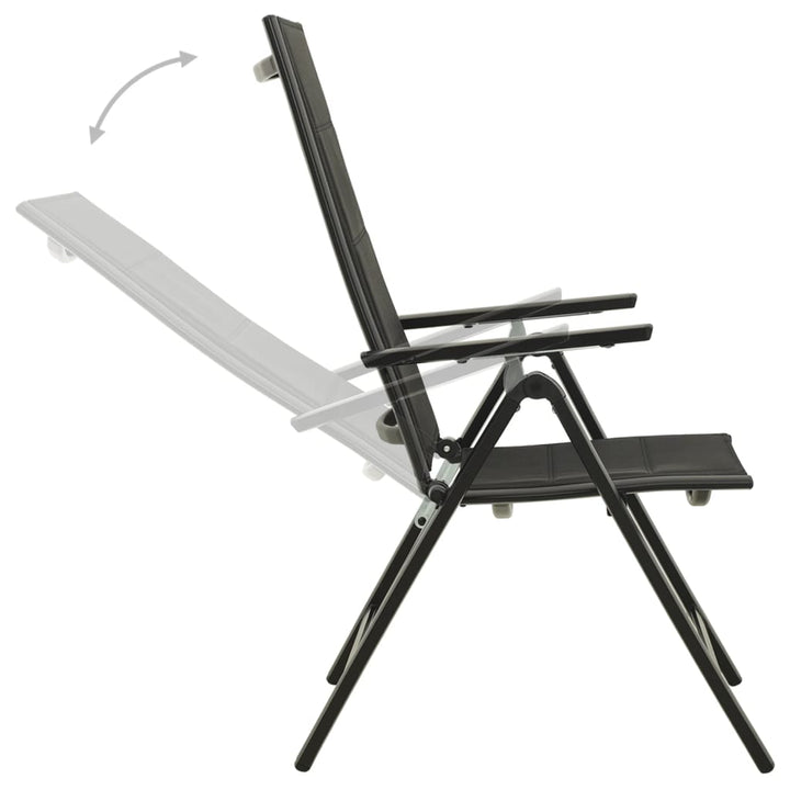 foldbare havestole 2 stk. textilene og aluminium sort