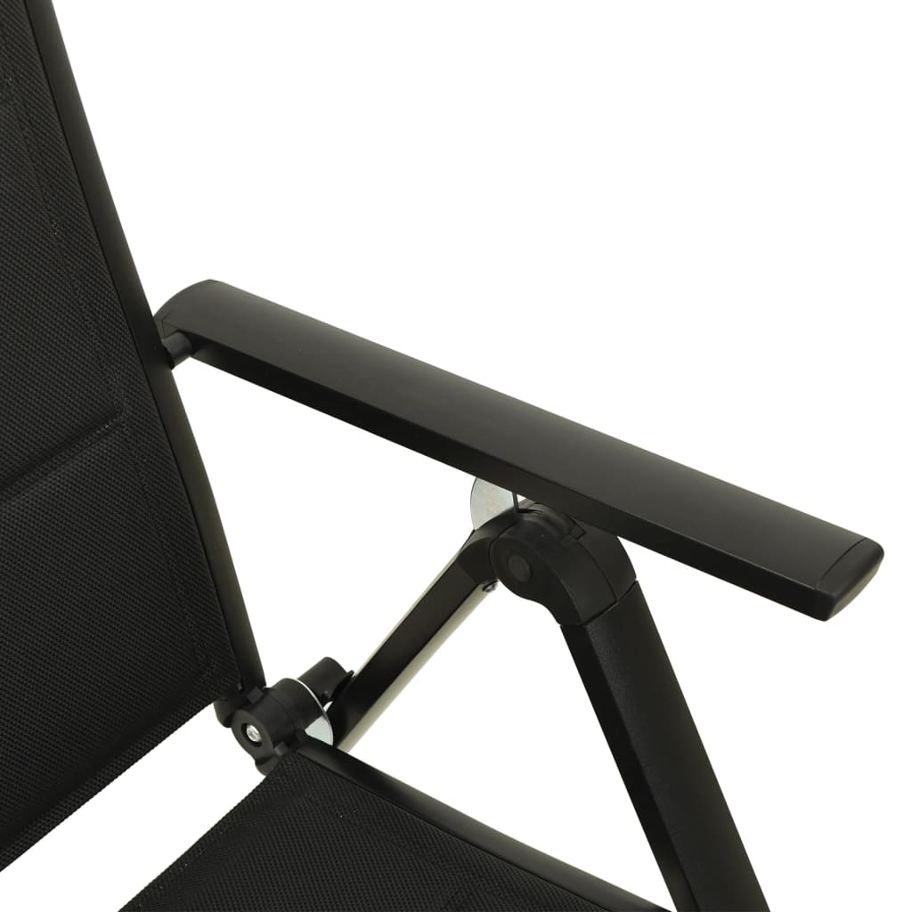 foldbare havestole 2 stk. textilene og aluminium sort