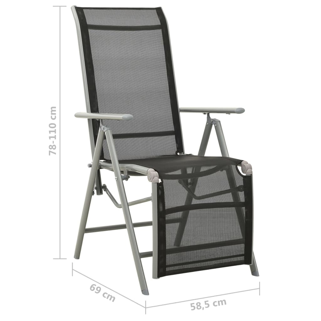 postitionsstole 2 stk. textilene og aluminium