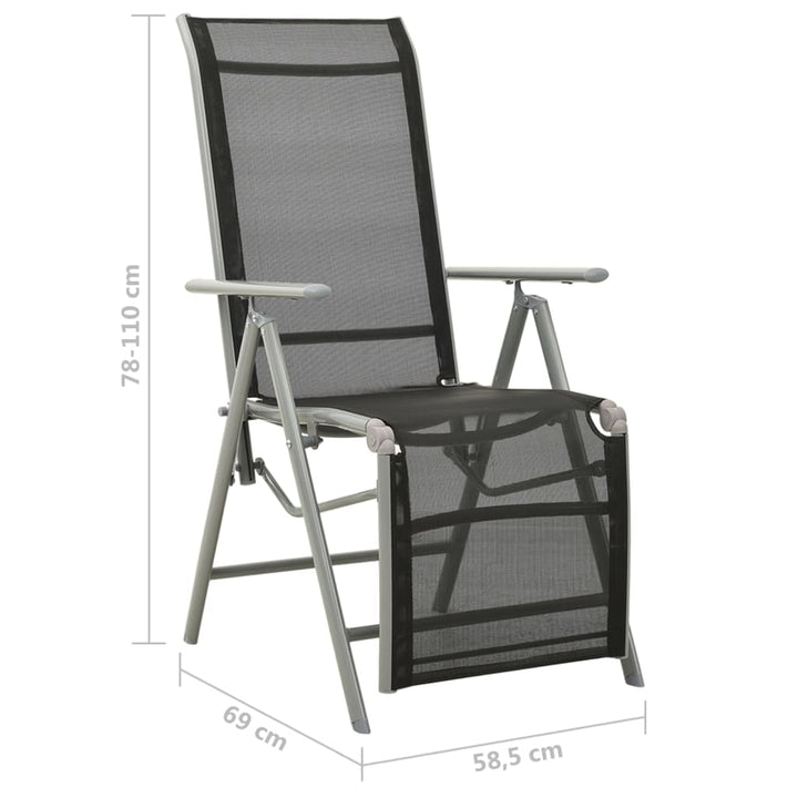 postitionsstole 2 stk. textilene og aluminium