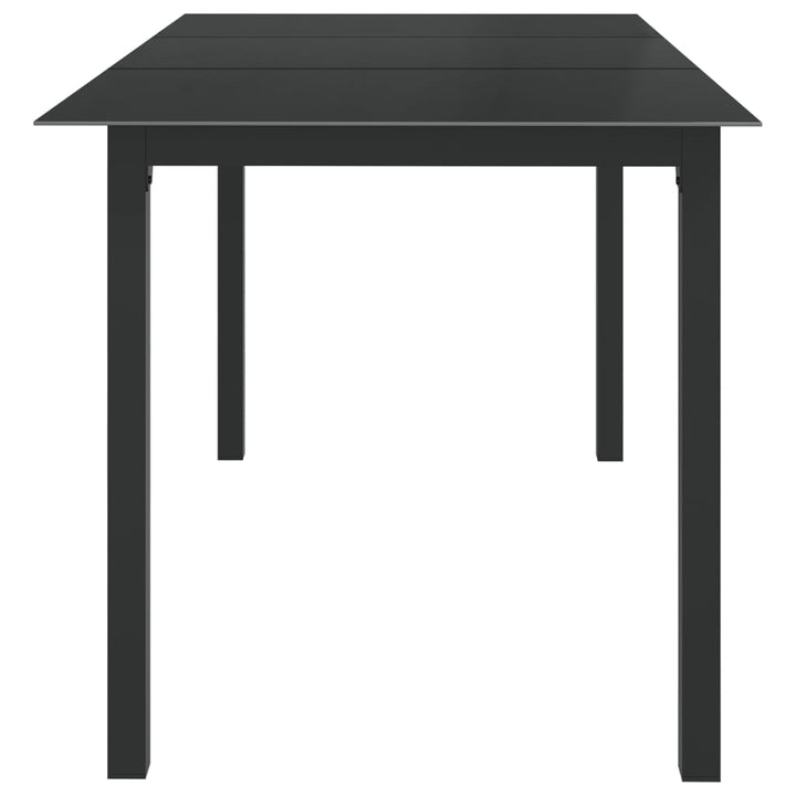 havebord 150x90x74 cm aluminium og glas sort