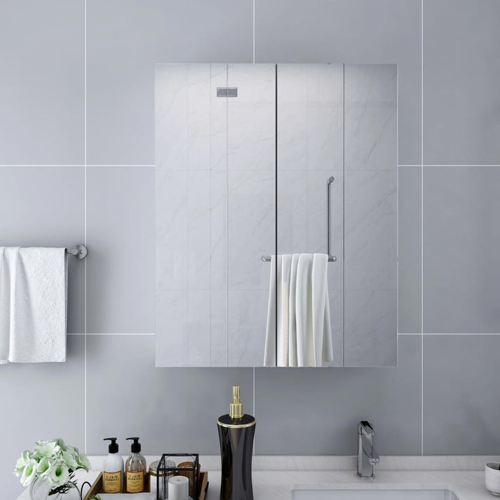 323607 vidaXL Bathroom Mirror Cabinet White 60x15x75 cm MDF
