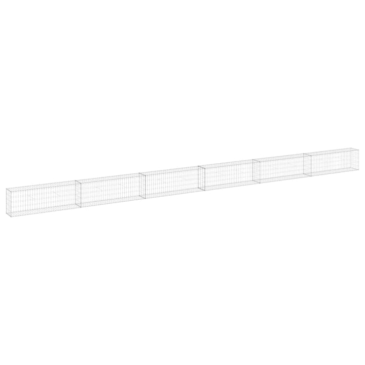 gabionvæg med dæksler 900x30x50 cm galvaniseret stål