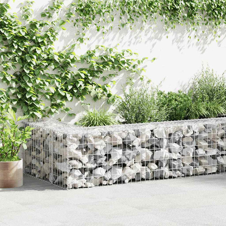 gabionvæg med dæksler 900x30x50 cm galvaniseret stål