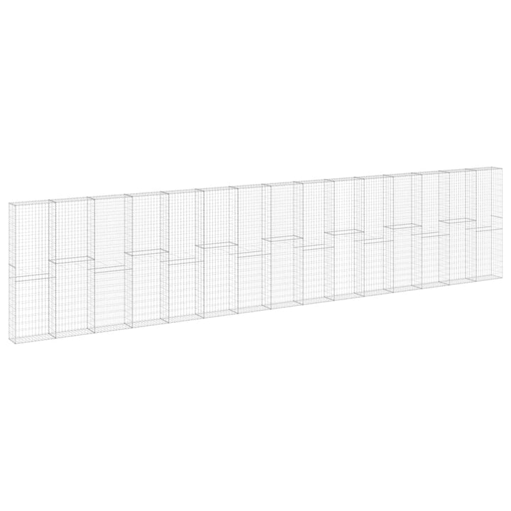 gabionvæg med dæksler 900x30x200 cm galvaniseret stål
