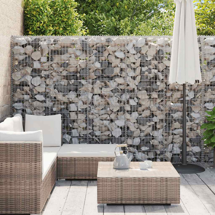 gabionvæg med dæksler 900x30x200 cm galvaniseret stål