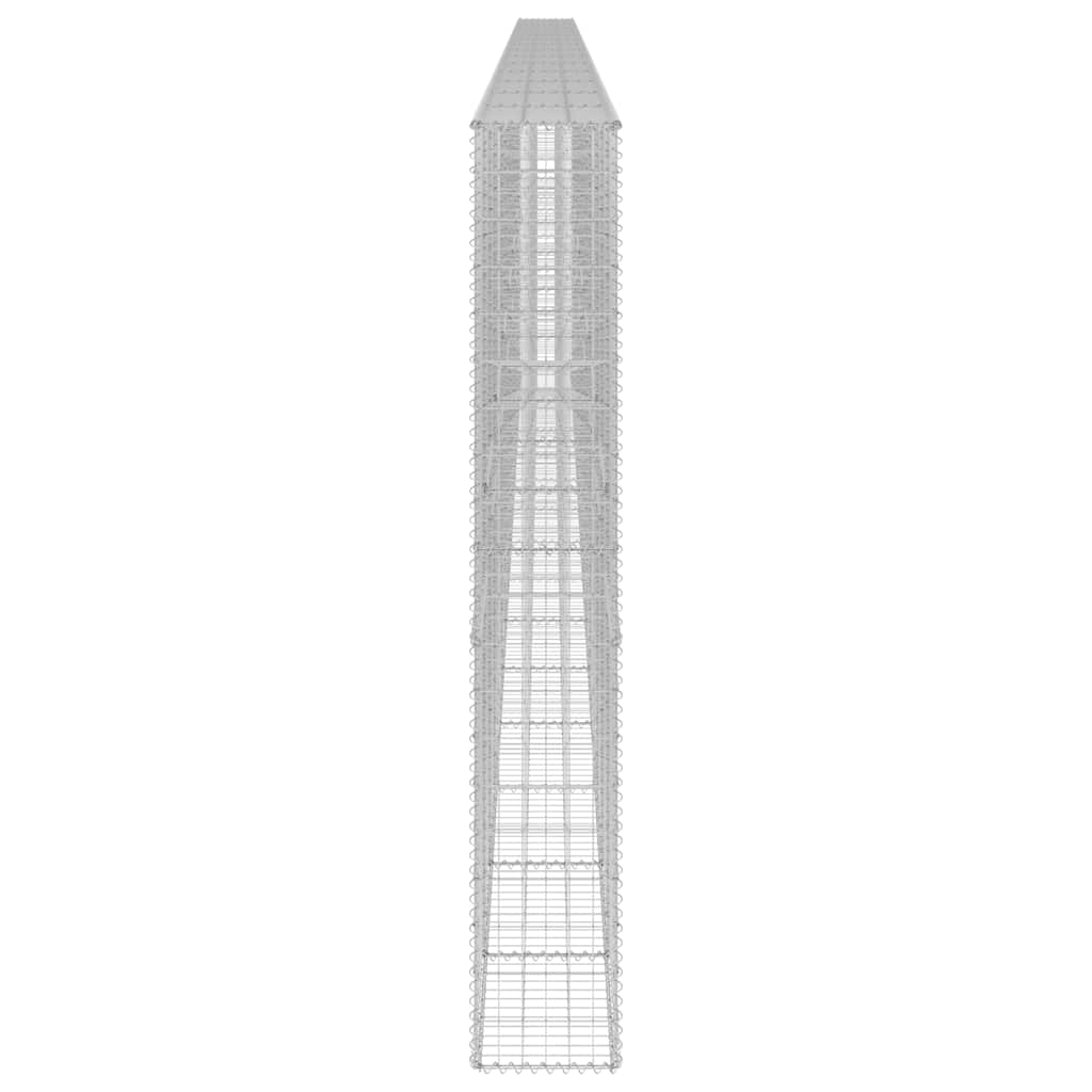 gabionvæg med dæksler 900x30x200 cm galvaniseret stål