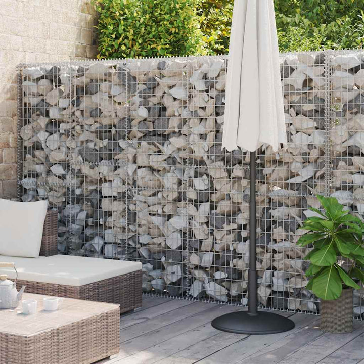 gabionvæg med dæksler 900x30x200 cm galvaniseret stål