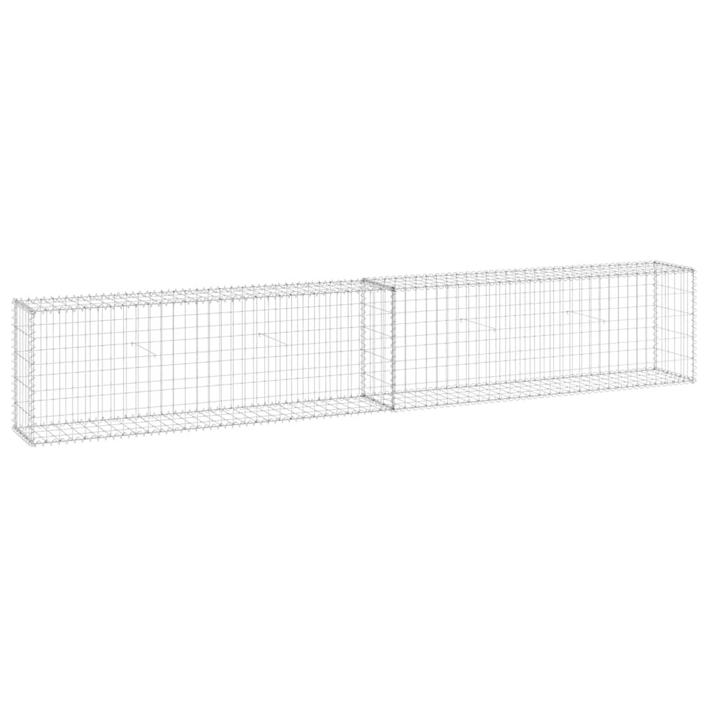 gabionvæg med dæksler 300x30x50 cm galvaniseret stål