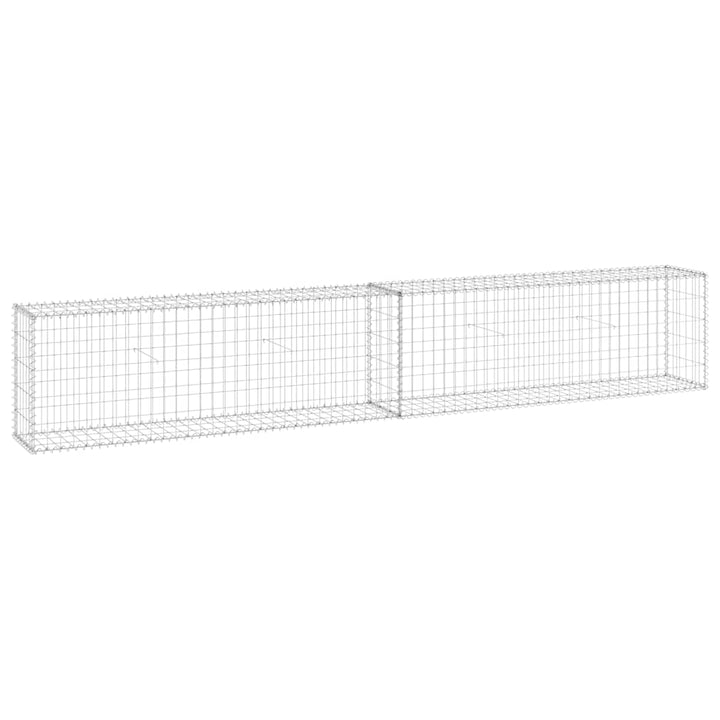 gabionvæg med dæksler 300x30x50 cm galvaniseret stål