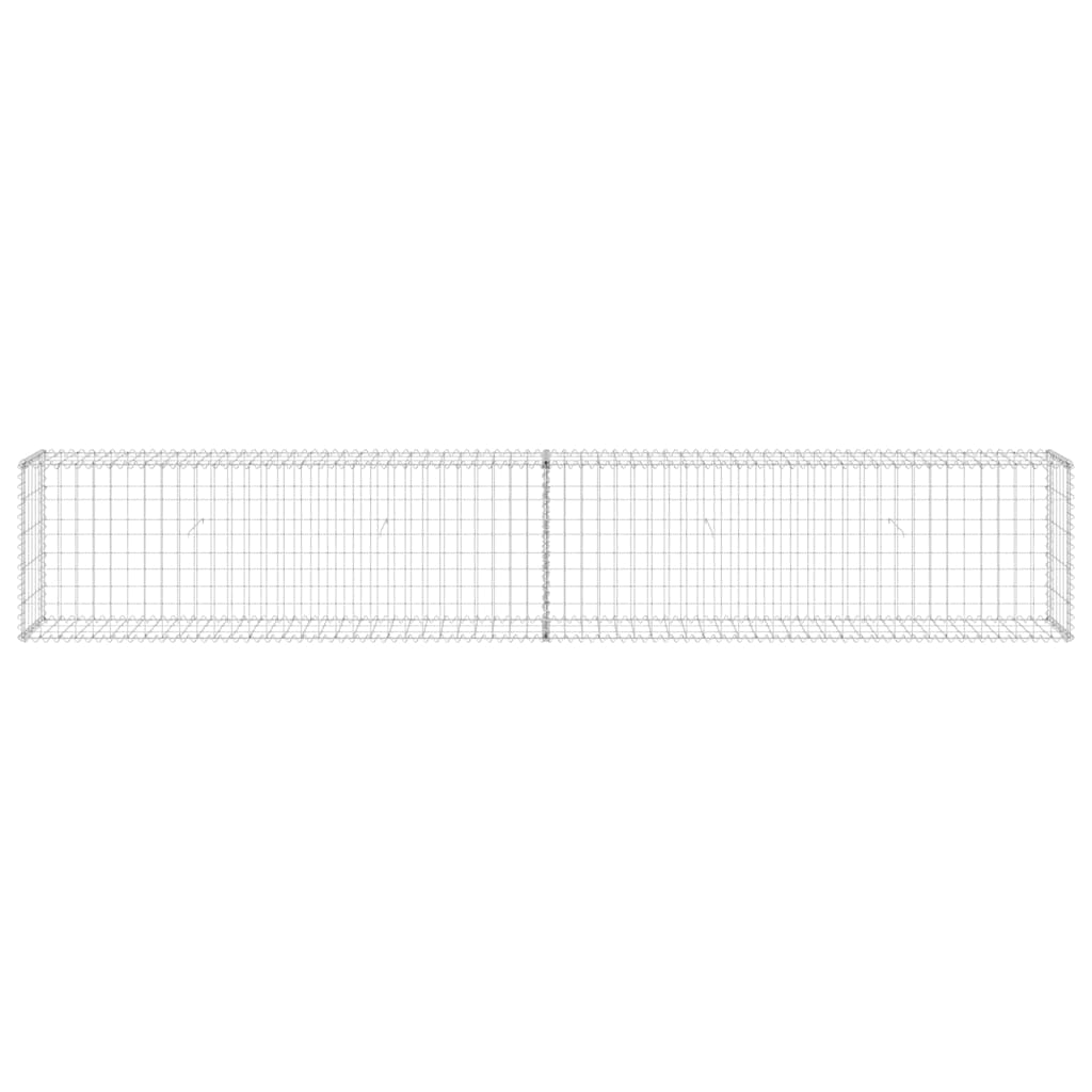gabionvæg med dæksler 300x30x50 cm galvaniseret stål