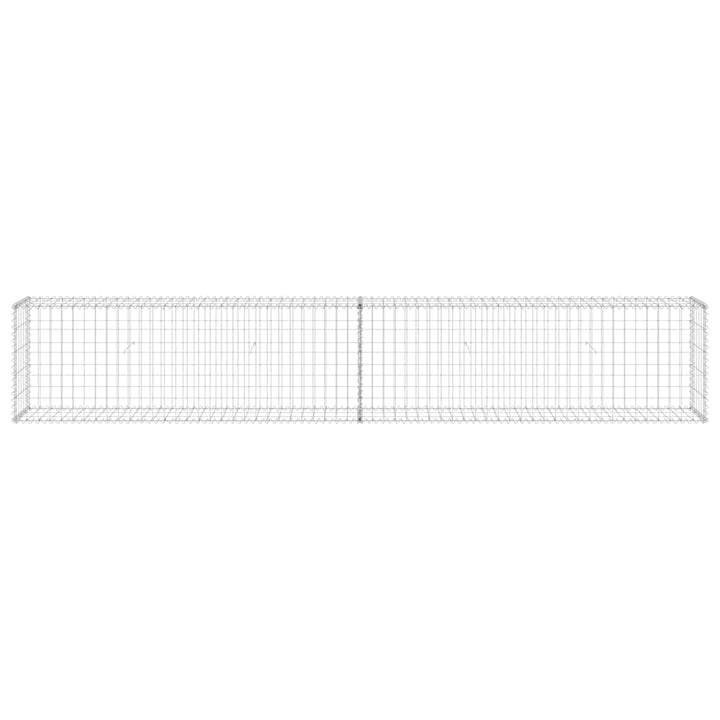 gabionvæg med dæksler 300x30x50 cm galvaniseret stål