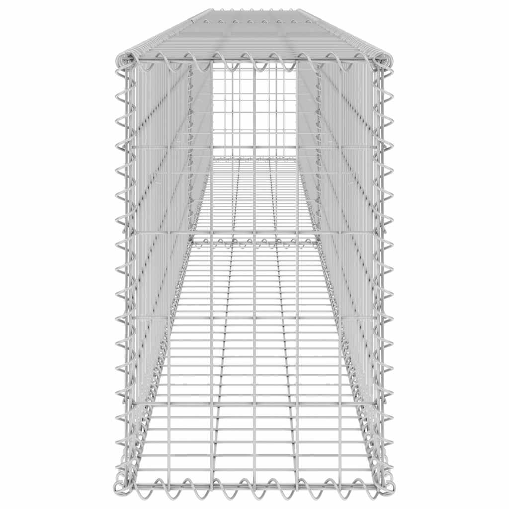 gabionvæg med dæksler 300x30x50 cm galvaniseret stål