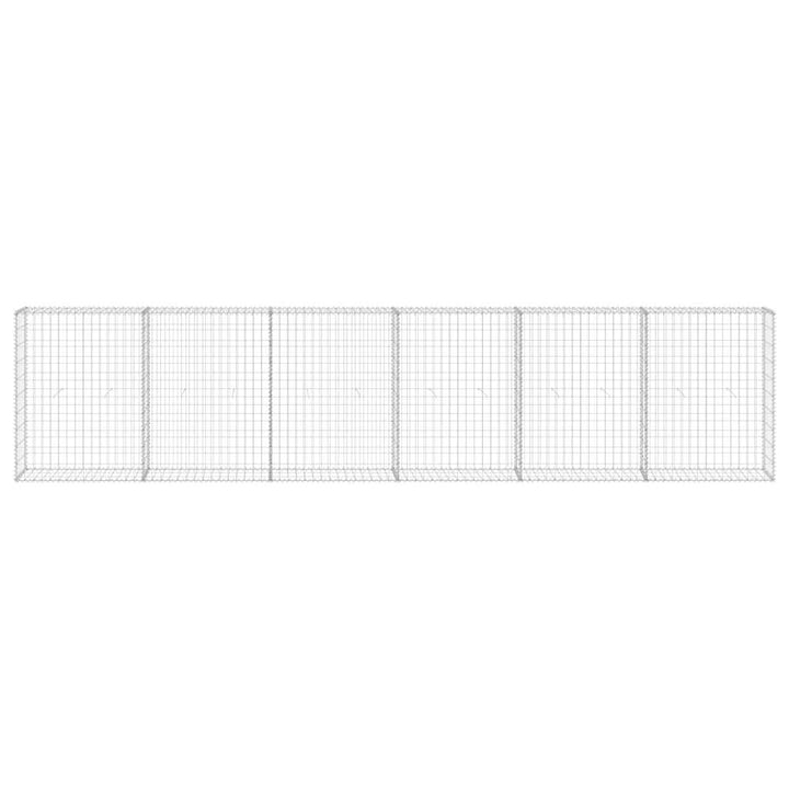 gabionvæg med dæksler 300x30x100 cm galvaniseret stål