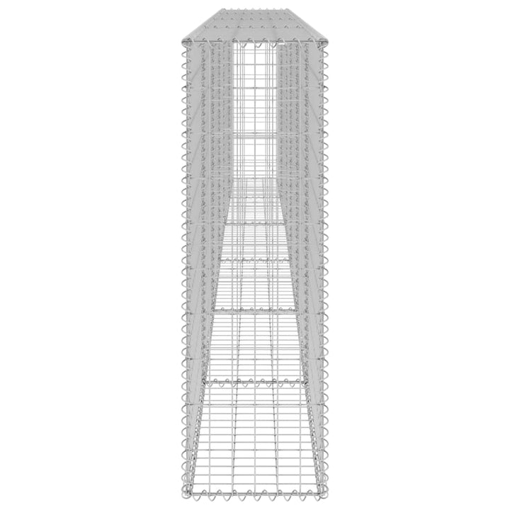 gabionvæg med dæksler 300x30x100 cm galvaniseret stål