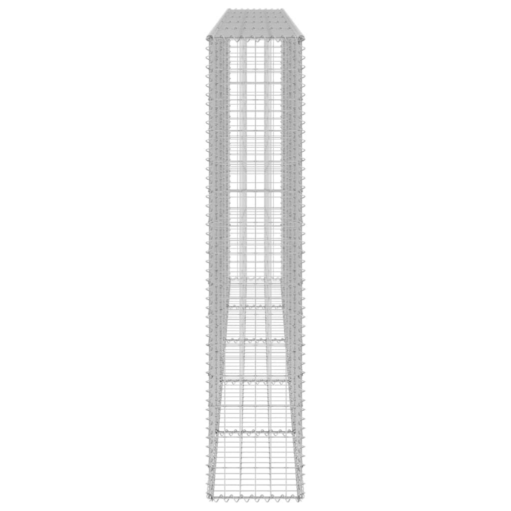 gabionvæg med dæksler 300x30x150 cm galvaniseret stål