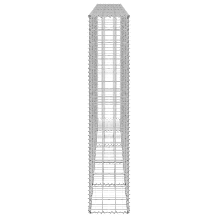 gabionvæg med dæksler 300x30x150 cm galvaniseret stål