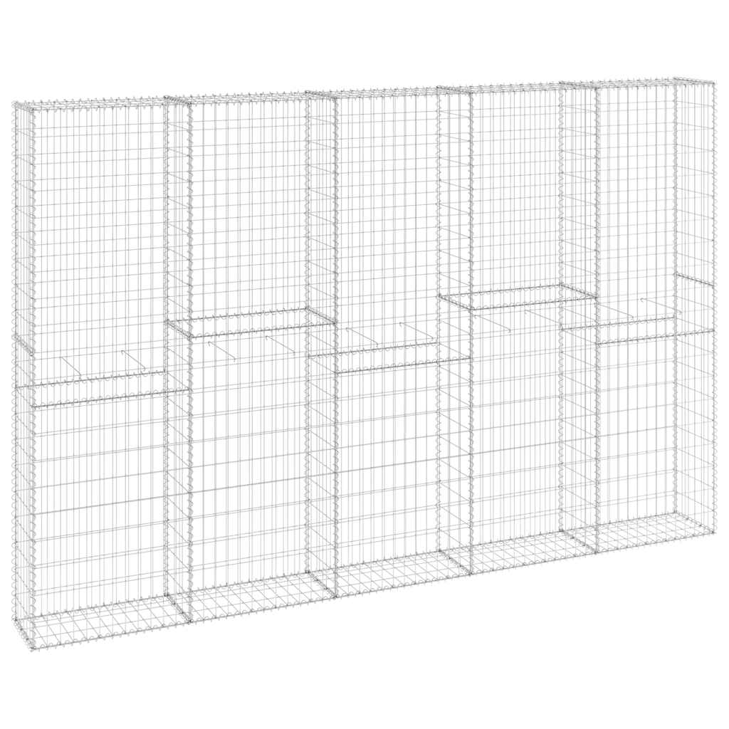 gabionvæg med dæksler 300x30x200 cm galvaniseret stål