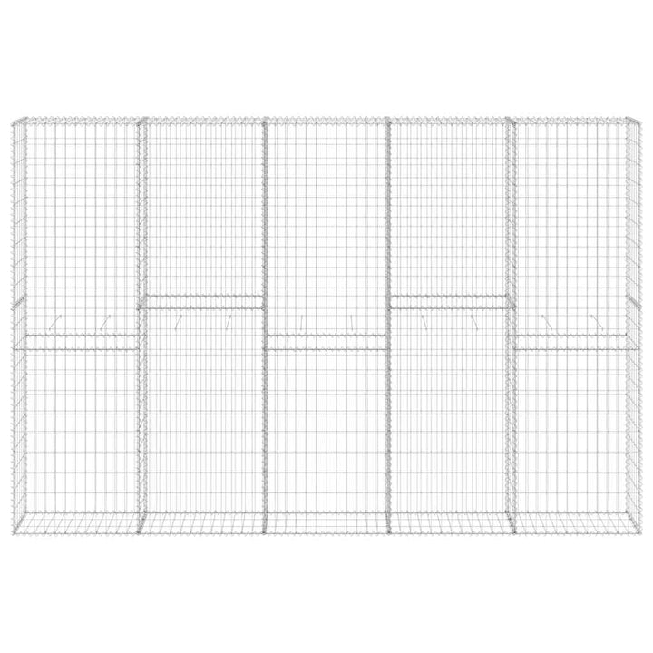 gabionvæg med dæksler 300x30x200 cm galvaniseret stål