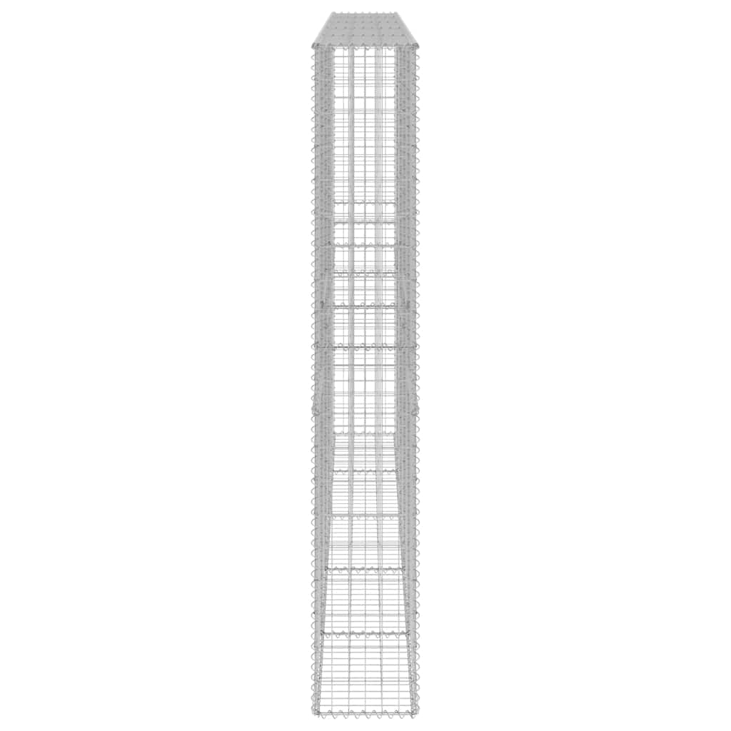gabionvæg med dæksler 300x30x200 cm galvaniseret stål