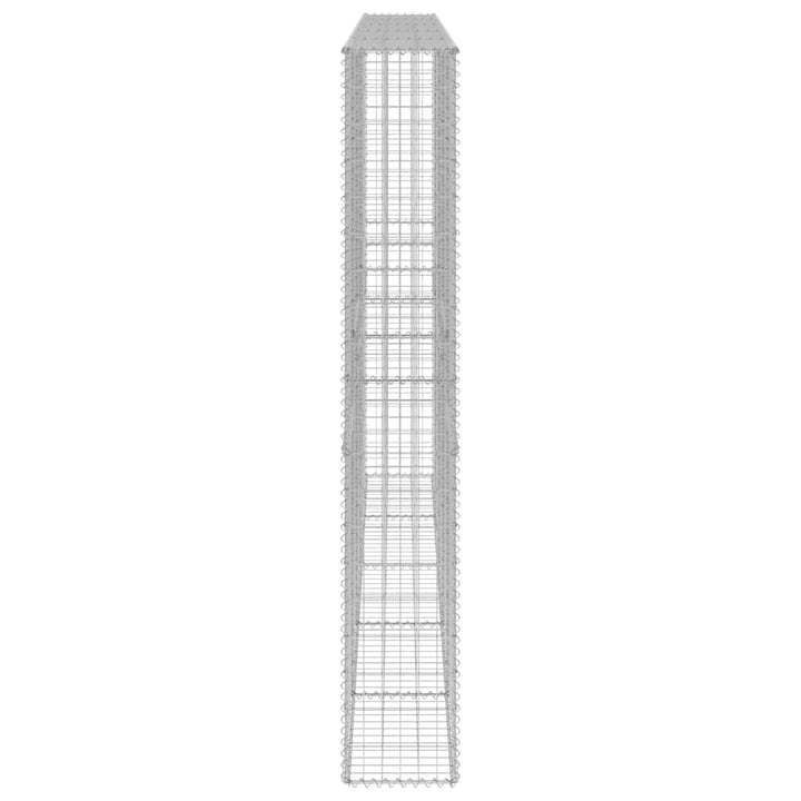gabionvæg med dæksler 300x30x200 cm galvaniseret stål