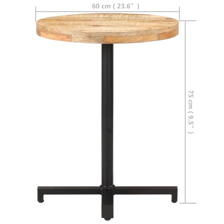 bistrobord Ø60x75 cm rund ru mangotræ