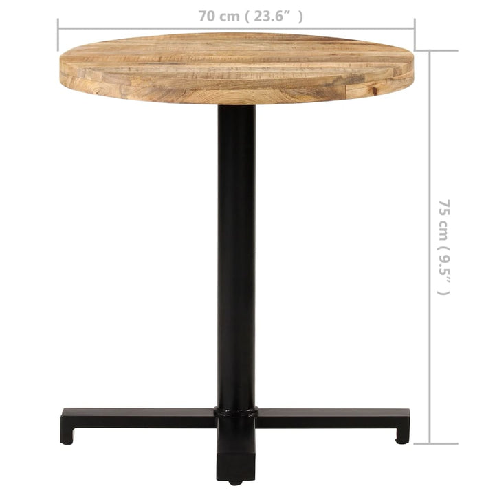 bistrobord Ø70x75 cm rund ru mangotræ