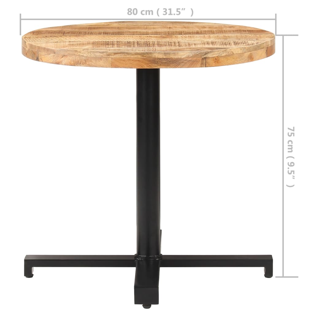 bistrobord Ø80x75 cm rund ru mangotræ