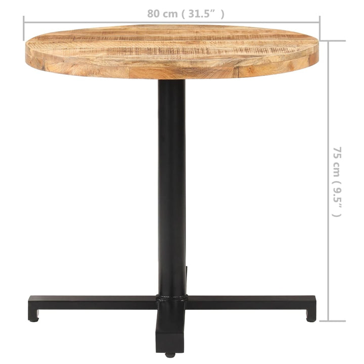 bistrobord Ø80x75 cm rund ru mangotræ