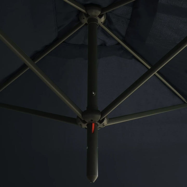 dobbelt parasol 600x300 cm stålstang antracitgrå