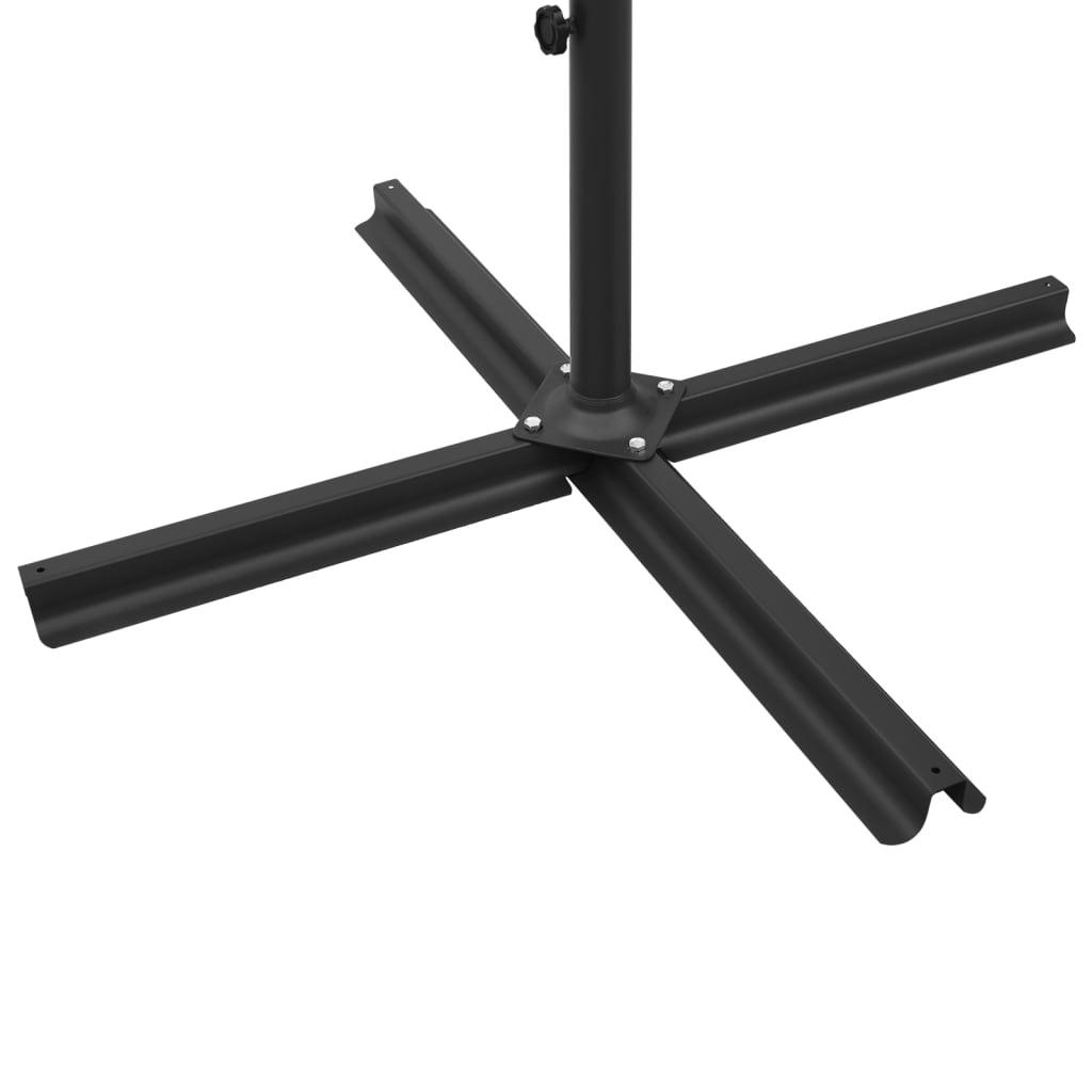 dobbelt parasol 600 cm stålstang azurblå